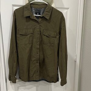 Volcom Women’s Olive Green Military Field Button-Up Jacket